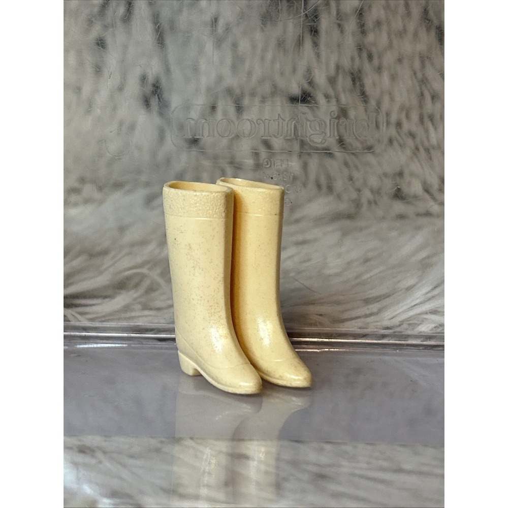Vintage Barbie Francie Skipper Beige Soft Squishy MOD GOGO Mid-Calf  BOOTS Japan